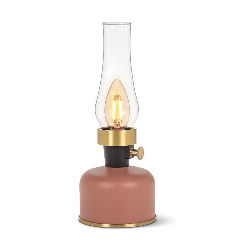 Lantern LED Lamp with Chimney | Terra Cotta with Clear Glass