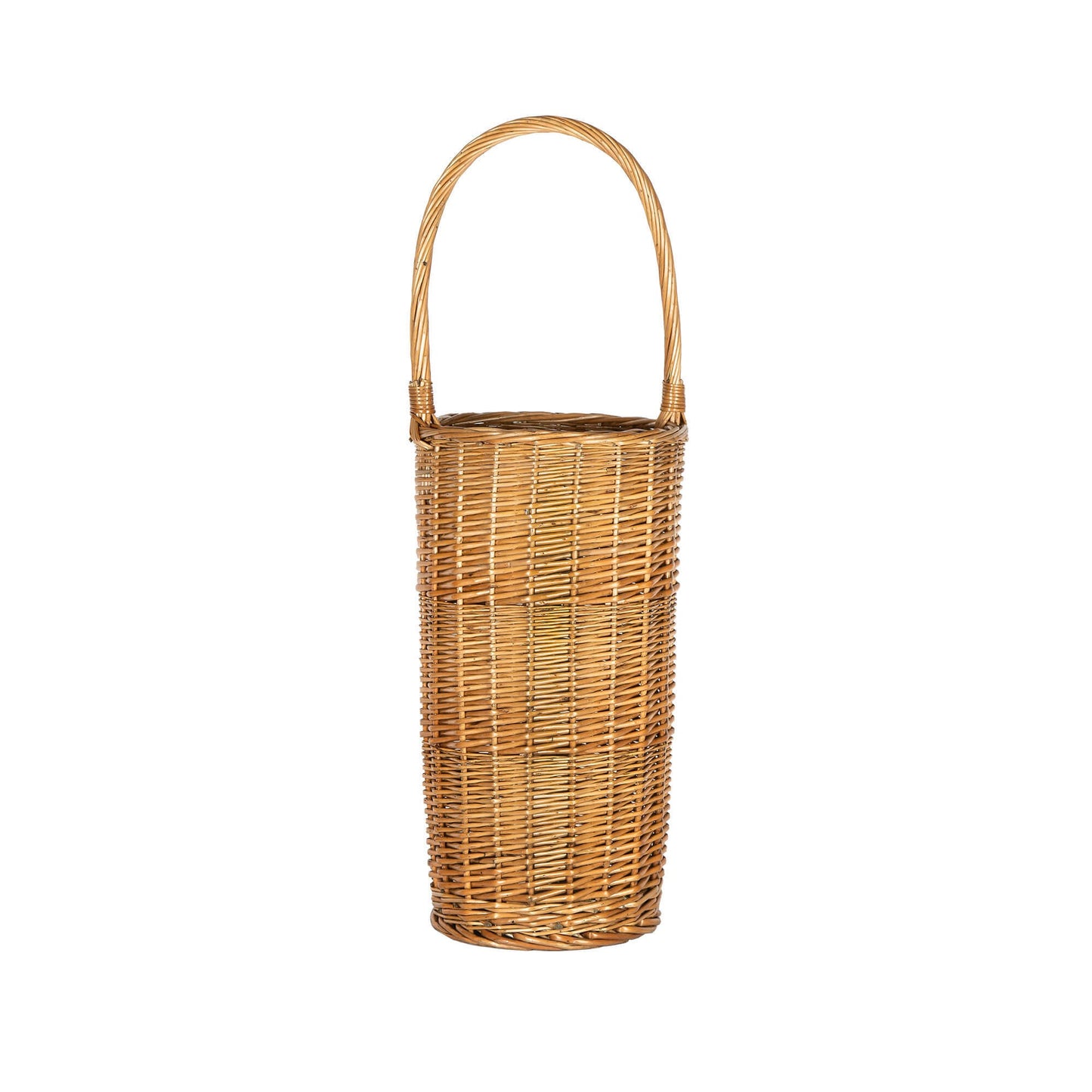 TALL ROUND STEAMED WILLOW BASKET WITH OVERHANDLE