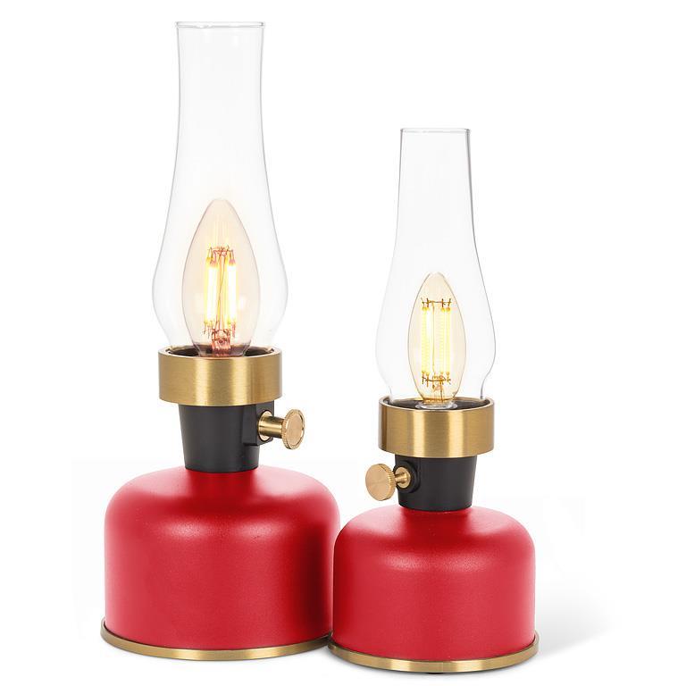Lantern LED Lamp with Chimney | Small | Red