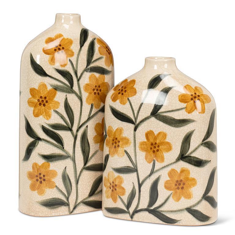 Medium Floral Flat Vase