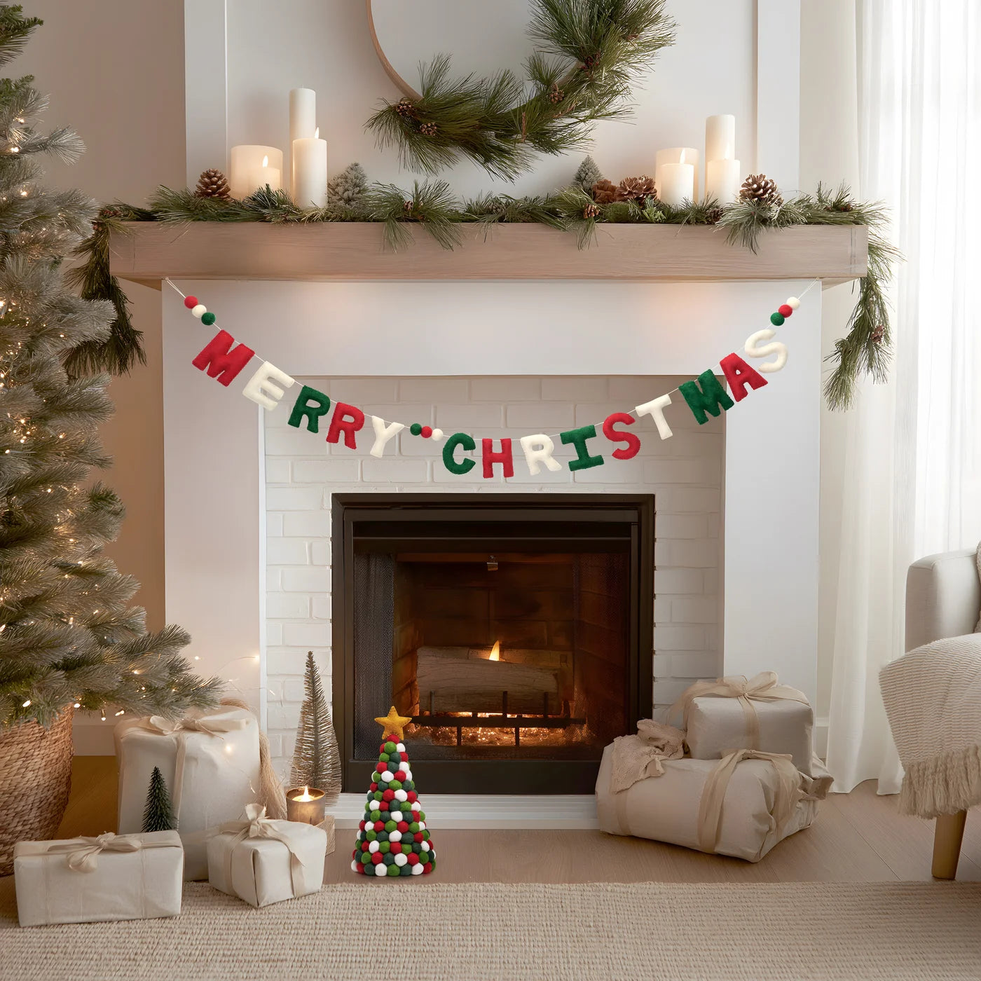 MODWOOL Felt Garland | Merry Christmas