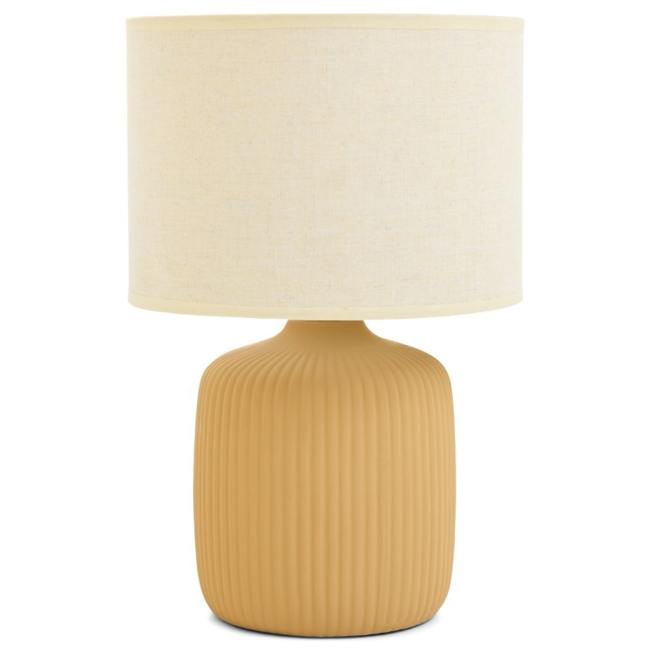 PENELOPE TABLE LAMP CERA RIBBED | OCHRE
