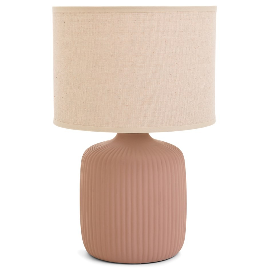 PENELOPE TABLE LAMP CERA RIBBED | BLUSH