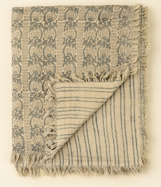 Larkspur Block Print Throw