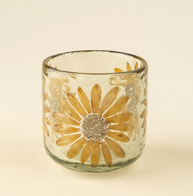 Pressed Daisy Bud Vase | Amber