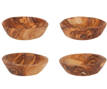 Olive Wood Pinch Bowls | Set of 4