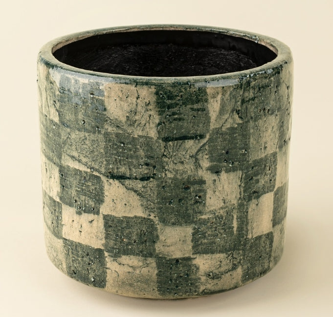 Moss Check Terracotta Planter | Large