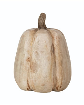 Carved Mango Wood Pumpkin | Large
