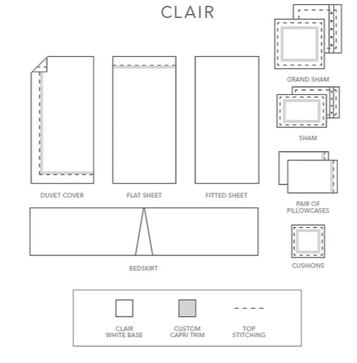 St Geneve | Capri Clair Cotton Sateen | Fitted Sheets | King
