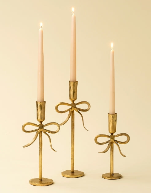 Bow Forged Candlestick | Small | Gold