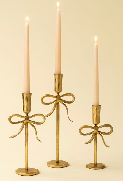 Bow Forged Candlestick | Medium | Gold