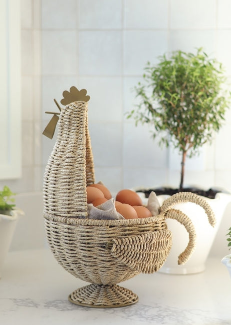 Woven Jute Chicken Basket