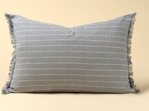 Handloom Stripe Pillow | Slate Blue
