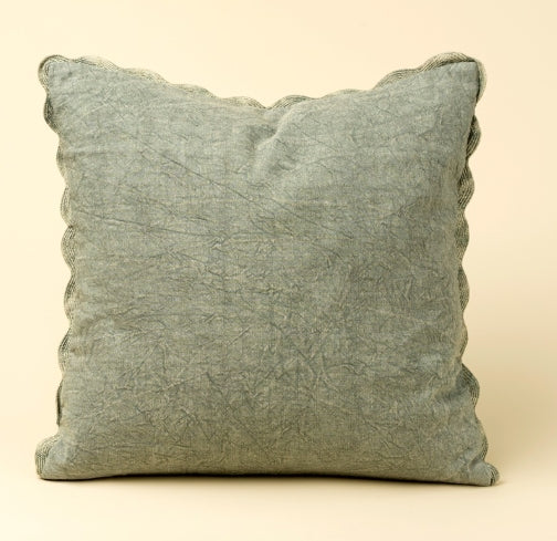 Scalloped Edge Pillow | Sage Green