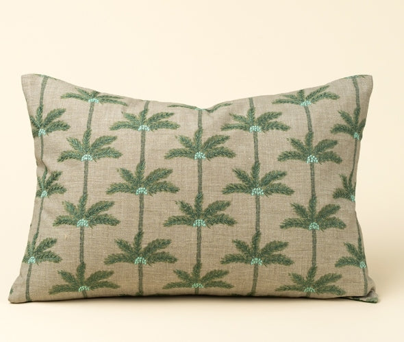 Embroidered Palms Pillow