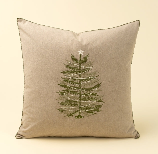 Embroidered Tree Pillow