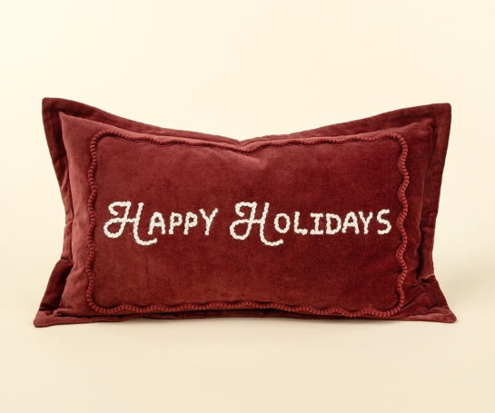 Happy Holidays Pillow | Red