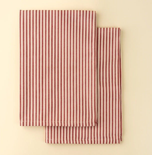 Red Ticking Tea Towels | Set of 2