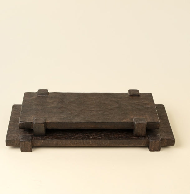 Drift Pedestal Tray | Dark Brown | Small