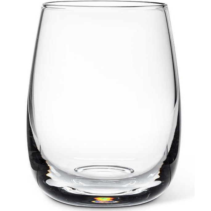 Thick Scissor Cut Stemless Wine Glass