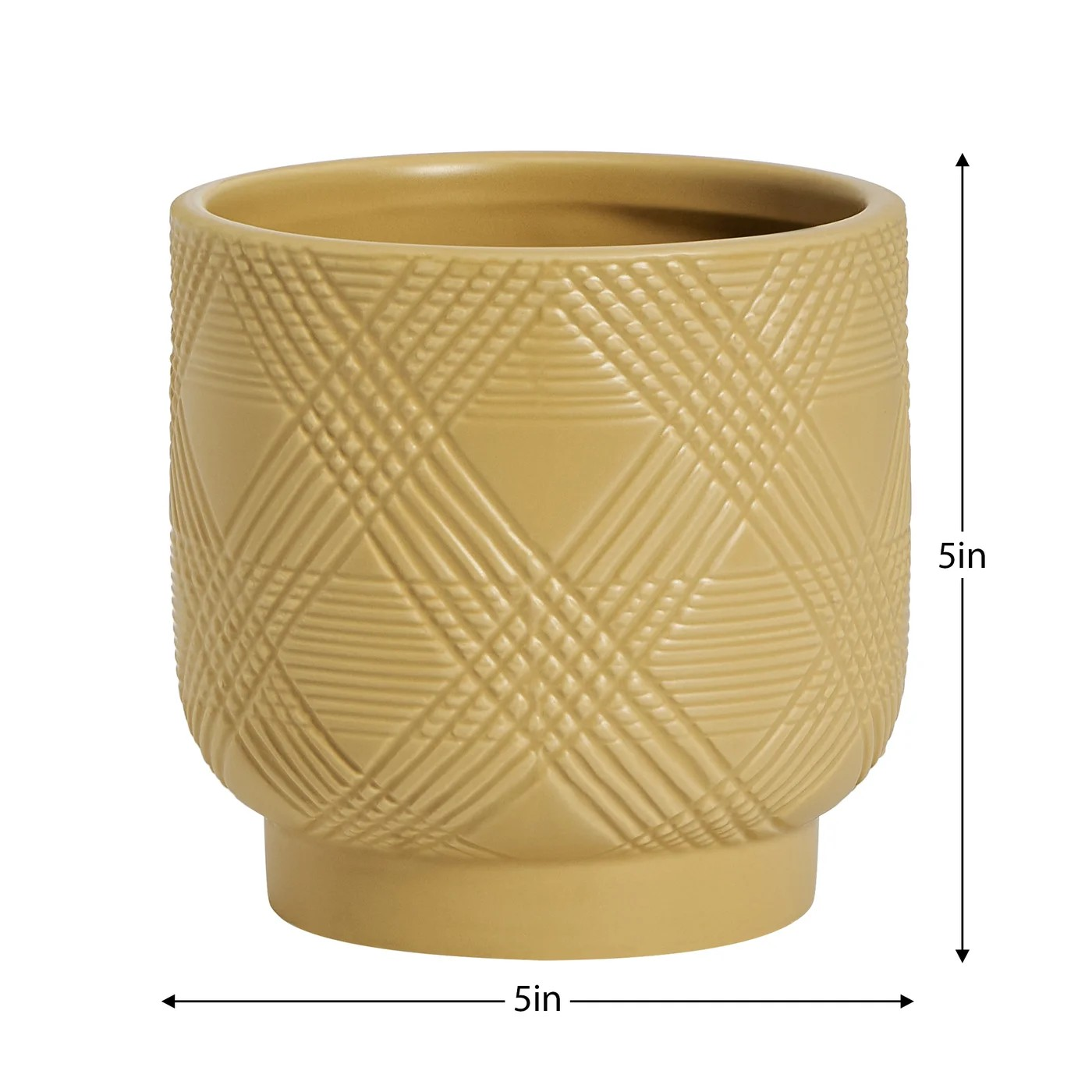 Diamond Embossed Weave Ceramic Planter