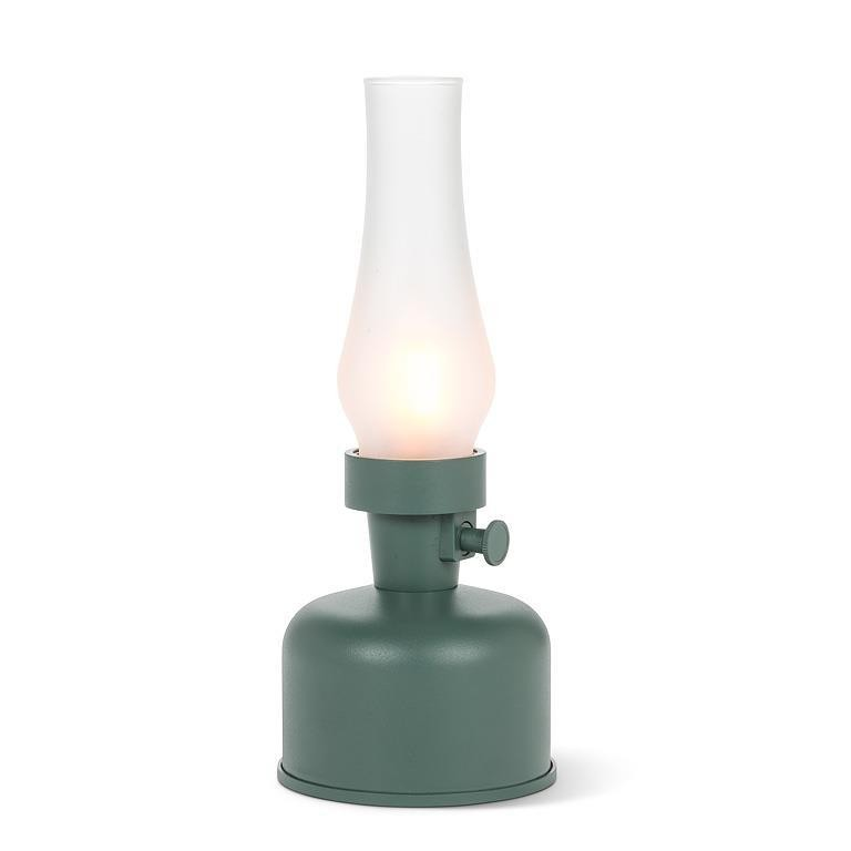 Lantern LED Lamp with Chimney | Green with Frosted Glass