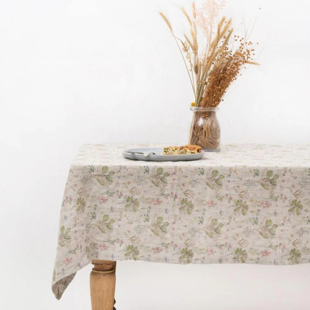 Linen Tales | Botany | Linen Tablecloth | 55" x 55"