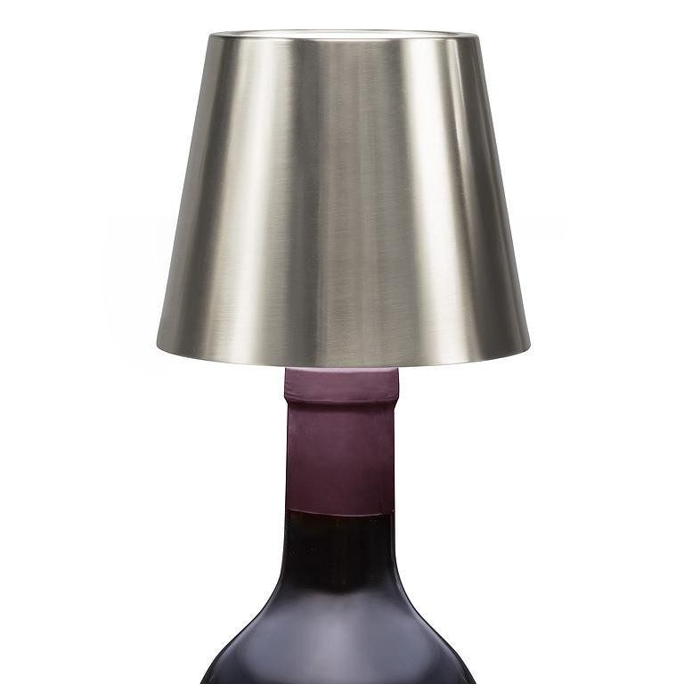 Classic Shade LED Bottle Stopper Light | Silver