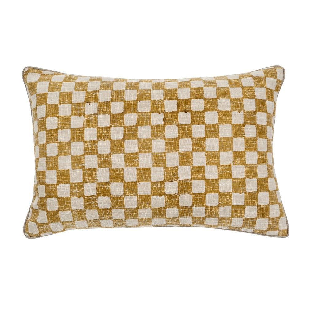 Checkered Pillow | Ochre