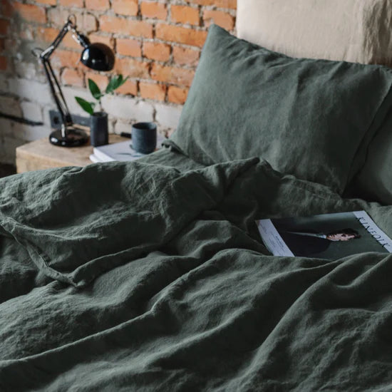 Linen Tales | Forest Green | King | Linen Duvet Cover