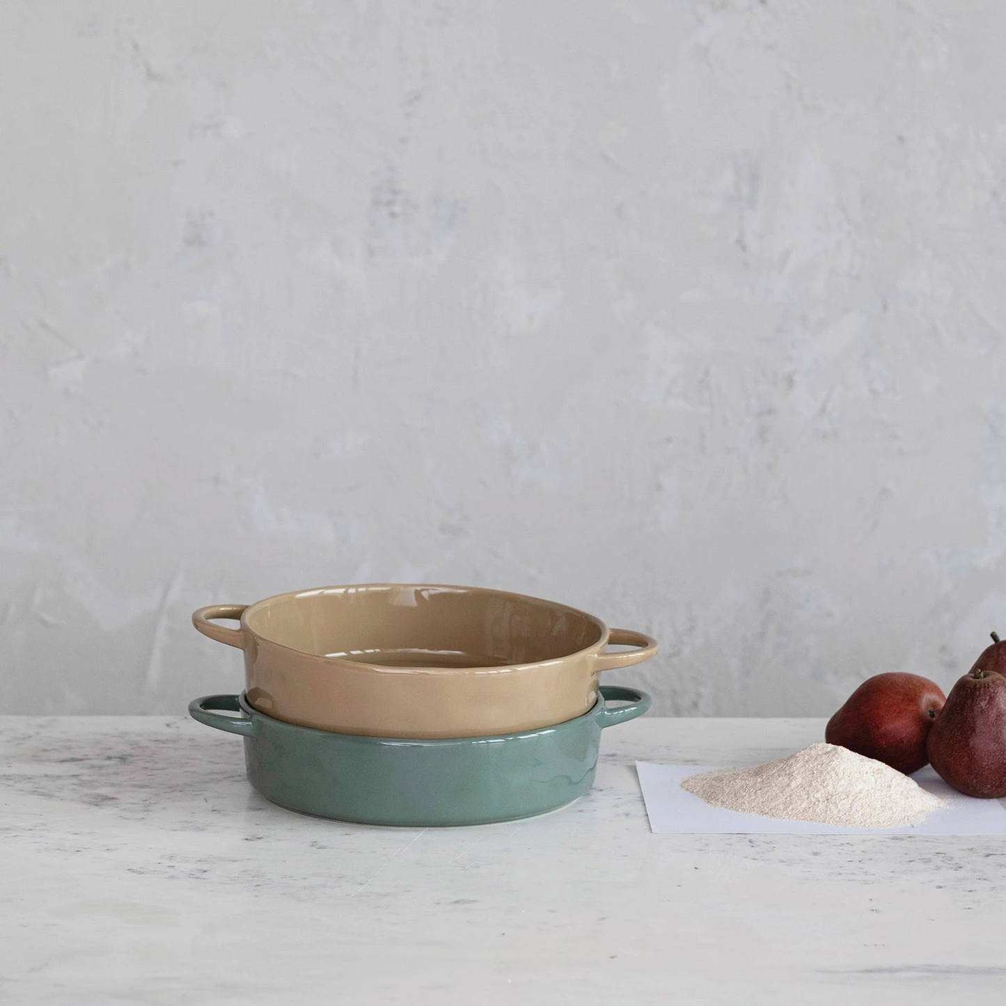 Quart Stoneware Serving Bowl/Baker w/ Handles
