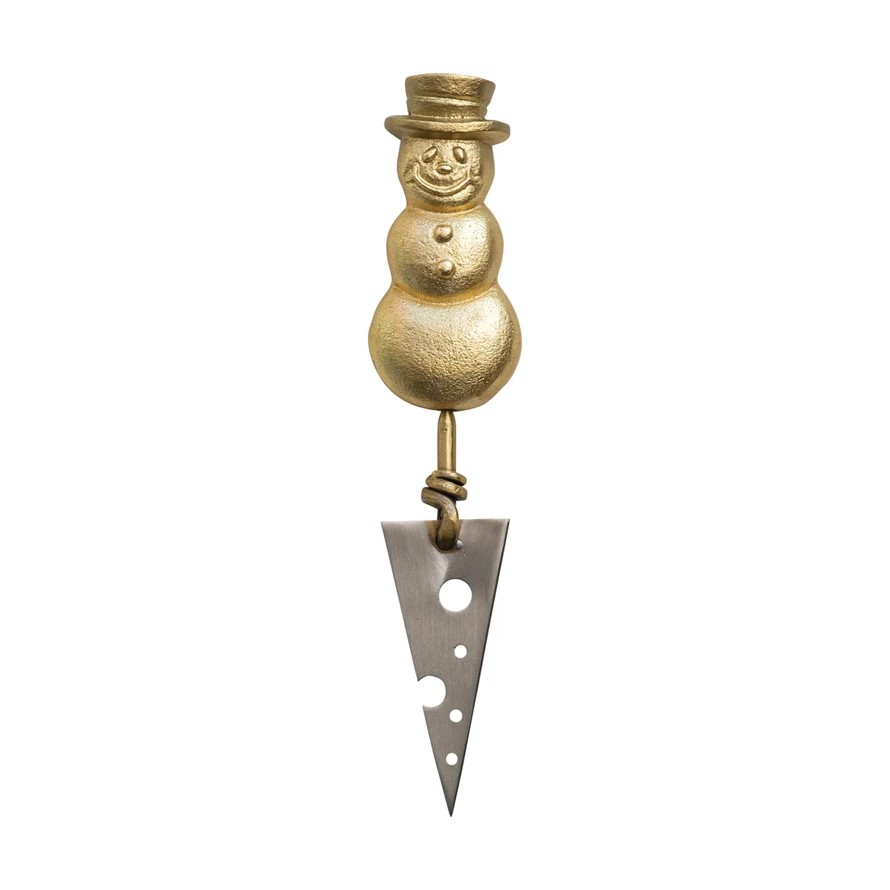 Knife with Cheese Shaped Blade & Snowman Shaped Handle