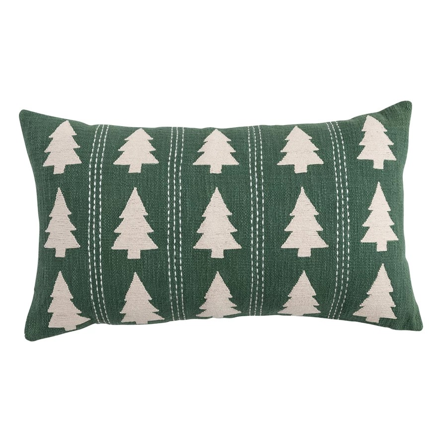 Lumbar Pillow with Trees Pattern | Embroidery & Stitching