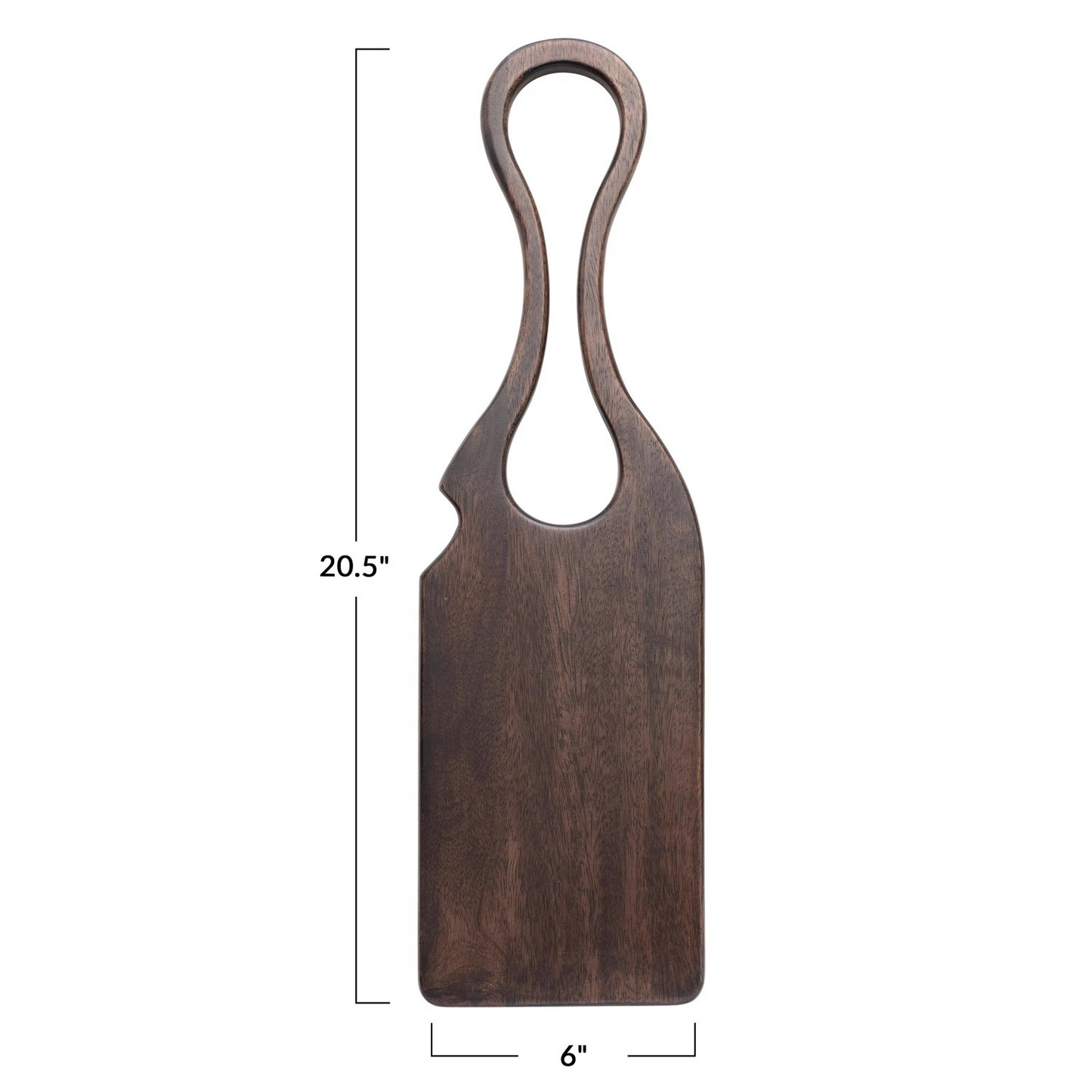 Acacia Wood Cheese/Cutting Board w/ Handle | Espresso Finish