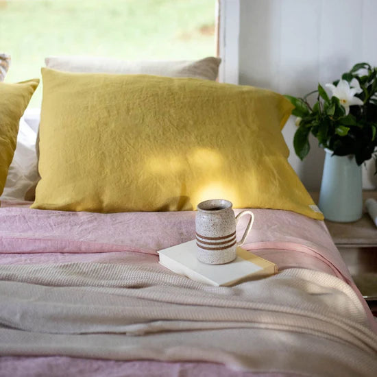 Linen Tales | Lemon Curry | Standard | Linen Pillowcase
