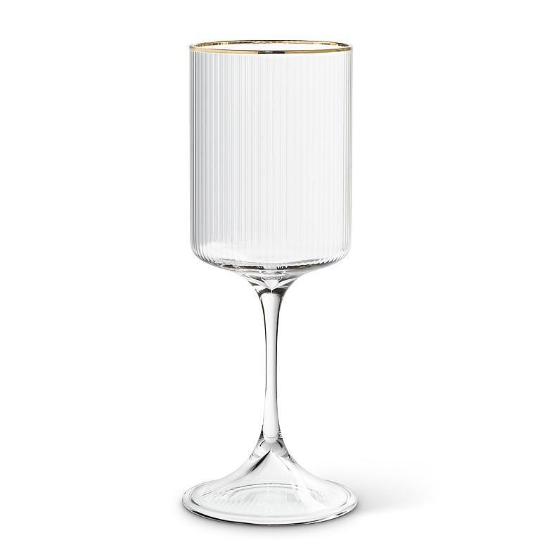 Tight Vertical Optic Goblet with Gold