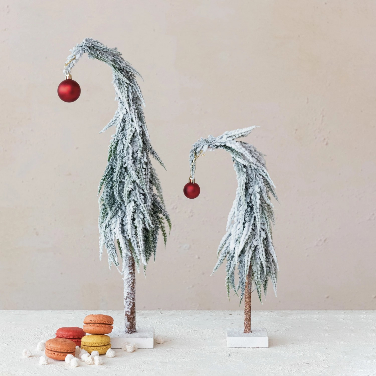 Faux Evergreen Tree w/ Red Ball Ornament | Large