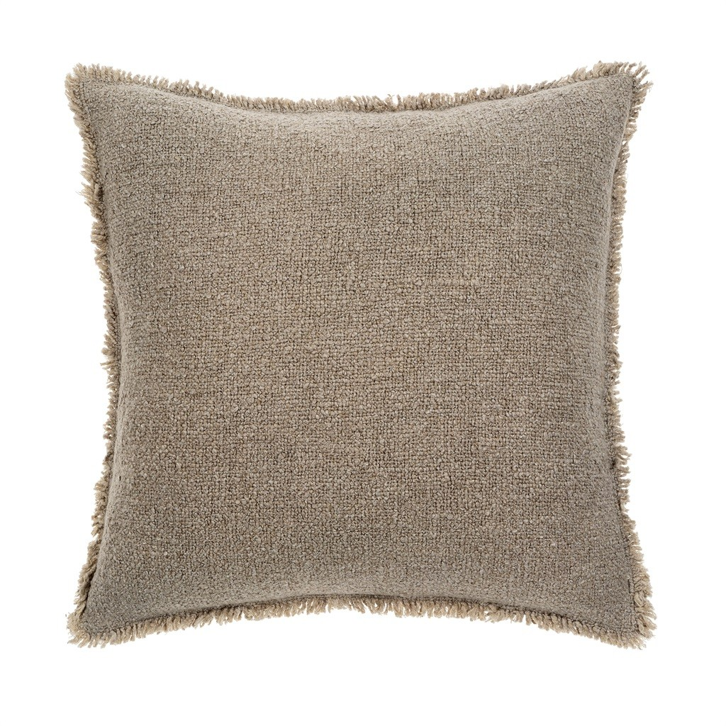 Fringed Boucle Pillow | Taupe
