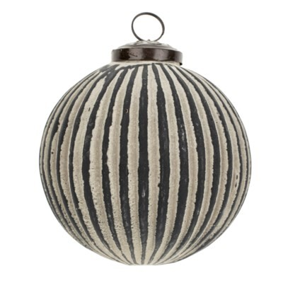 Patinaed Ball Ornament | Stripes