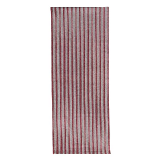 72"L x 14"W Woven Cotton Striped Table Runner |  Red & Natural