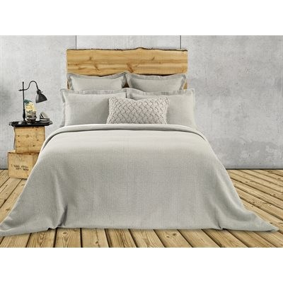 Rustic jersey grey quilted duvet cover | Queen