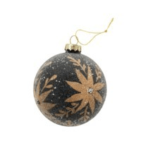 Holiday Bloom Glass Ornament | Black