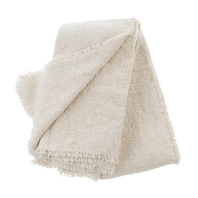 Fringed Boucle Bed Blanket | Off White