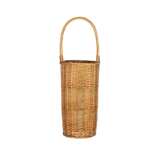 TALL ROUND STEAMED WILLOW BASKET WITH OVERHANDLE
