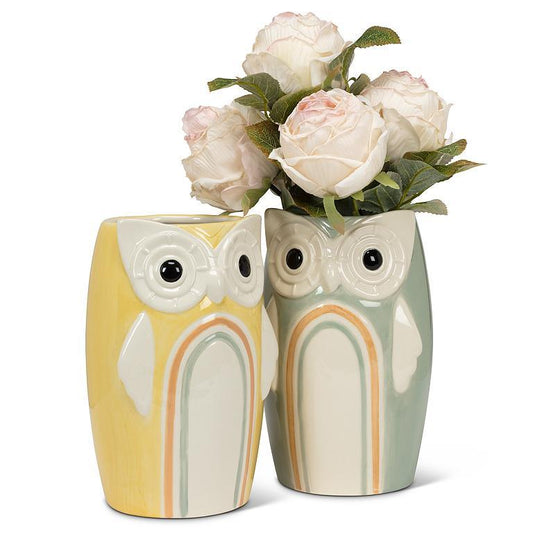 Rainbow Owl Vase | Blue