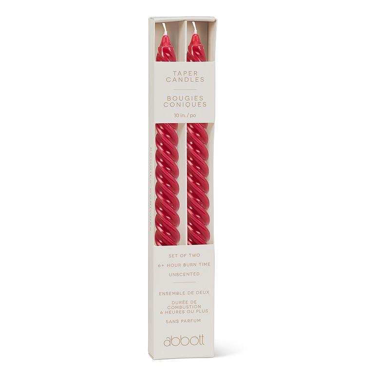 Tight Spiral Taper Candle | Red