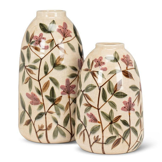 Large Floral Tall Vase