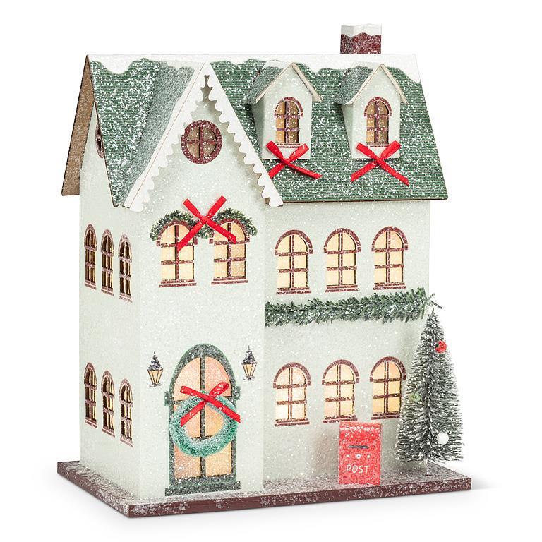 Large LED Light Christmas Bow Mansion