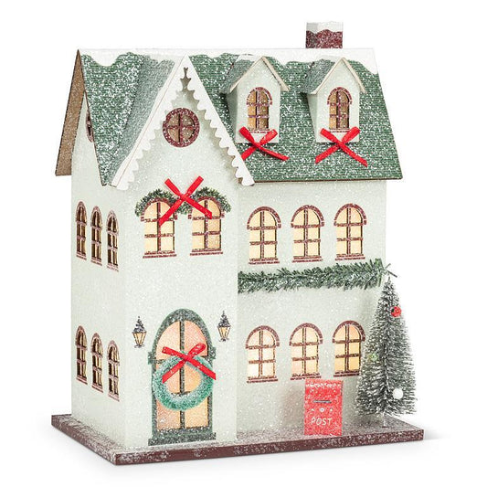 Large LED Light Christmas Bow Mansion