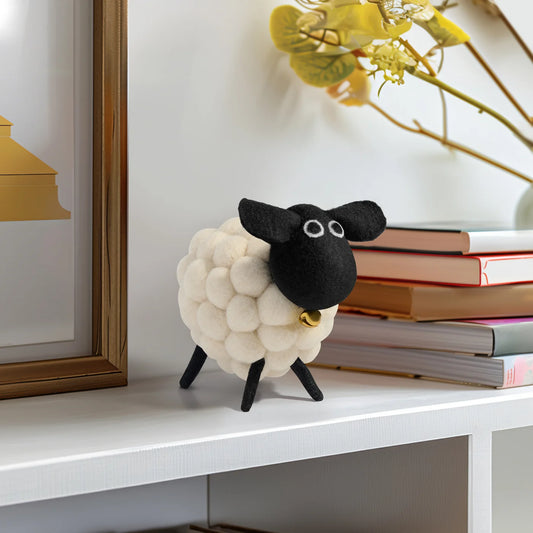 MODWOOL Felt Ball 3.5 Inch Tall Sheep Decor |  White